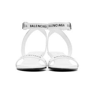 New! Balenciaga logo sandals with kitten heel